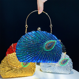Nuova borsa da sera con paillettes fatta a mano vintage stile cinese <span class=keywords><strong>pochette</strong></span> ricamata a mano - Product Image 5
