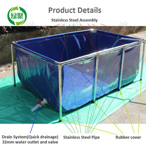 LVJU - <span class=keywords><strong>Pecera</strong></span> Única de Acero Inoxidable con un Lado Transparente, 900 <span class=keywords><strong>Litros</strong></span>, Lona de PVC, Accesorios para Acuarios - Product Image 2