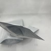 Sac d'emballage alimentaire de qualité alimentaire, métallisé blanc, résistant à l'humidité, un côté transparent, pochette debout avec fermeture éclair, pochette de conservation des aliments