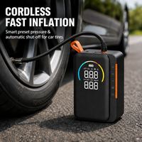 Compresseur d'air sans fil rechargeable avec manomètre intelligent et écran LED pour gonflage de pneus de voiture, vélo et moto