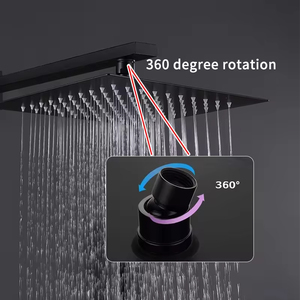 Conjunto de Torneira de Chuveiro de Parede em Latão Escovado Moderno com Três Funções, Padrão Cascata e Chuva, Válvula Cerâmica para Apartamentos - Product Image 5