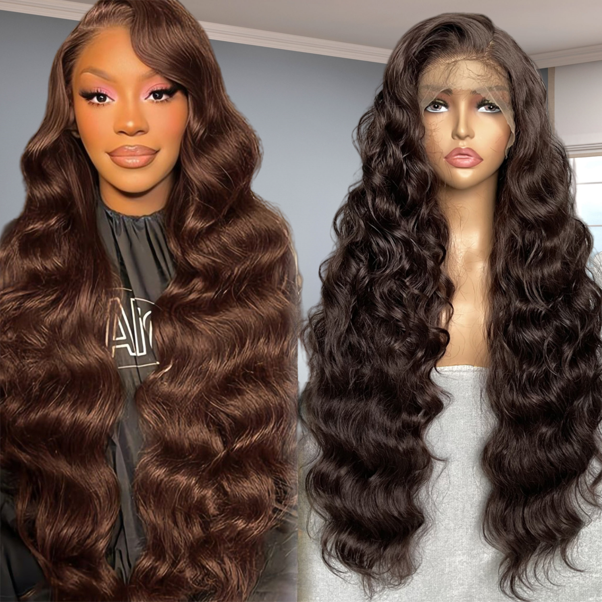 Synthetic Lace Front Wig13*6 Hd Heat Resistant Hair Highlight Blend Wig Loose Wave Pre Plucked Wigs for Black Women