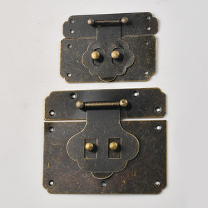 Antique Bronze Metal <b>Box</b> <b>Lock</b> With Engraved Design For Jewelry Boxes And Wooden Chests Rectangle Shape Carbon Steel Construction - Product Image 1