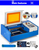 Mini machine de gravure laser CO2 de bureau 3020 40W 50W 60W, nouvelle, pour le bois, le caoutchouc, prend en charge les graphiques LAS, petite machine à estamper la date d'expiration pour le verre