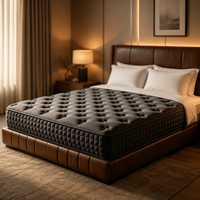 Matelas hybride à ressorts compressible enroulable avec tissu tricoté respirant