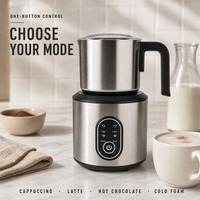 Mousseur à lait électrique automatique 220V en acier inoxydable et chauffe-lait pour chocolat chaud, cappuccino, latte – Vente en gros pour la cuisine