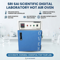Four à air chaud de laboratoire Sri Sai Scientific 100L, construction à double paroi, fenêtre d'observation en verre trempé, numérique