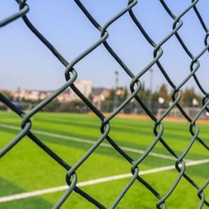 Heavy Duty Black PVC <b>Coated</b> Chain Link Fence, Custom <b>Wire</b> Gauge Diamond Mesh for Stadium <b>Fencing</b> - Product Image 2