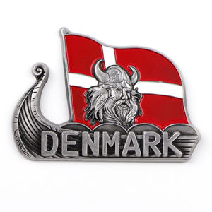 Diseño personalizado de fábrica <span class=keywords><strong>Suecia</strong></span> Dinamarca Recuerdo turístico Imán de nevera de metal 3D para refrigerador - Product Image 6