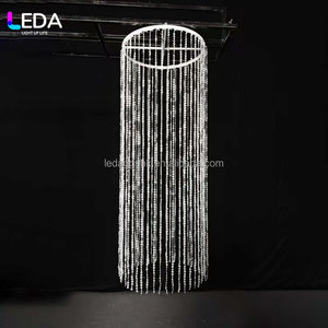 LEDA Rideau de perles de cristal cylindrique transparent pour plafond de salle de banquet, idéal pour mariages et événements - Product Image 3