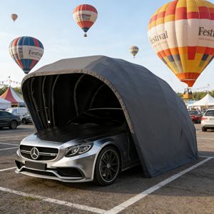 Auvent de voiture rétractable pratique, abri de stationnement pour voiture de taille personnalisée avec conception coupe-vent pour abri de voiture extérieur - Product Image 4