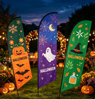 Drapeau de plage d'Halloween personnalisé, léger et durable pour une utilisation en extérieur