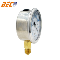 63mm Glycerin Filled Vacuum Pressure Gauge -1bar/-760mmhg Vacuum Manometer
