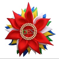 Liens personnalisés incorporés sororité lettres grecques broche fleur rose & vert Satin fleur broche broche