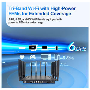 OEM Z8803BE-DS-T 5G SIM Enterprise Router OpenWRT <span class=keywords><strong>2</strong></span>.5G WAN 4GE LAN Tri-Band WiFi <span class=keywords><strong>2</strong></span>.4G/5.8G/6.0GHz 19000Mbps - Product Image 4