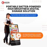 Pantalla de Señalización Digital Publicitaria LCD Extraíble de 43 Pulgadas, Portátil, con Batería, para Exteriores