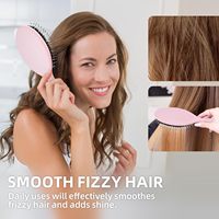 Brosse démêlante promotionnelle pour cheveux avec coussinets doux en nylon et poils de sanglier, brosse massante pour soins capillaires avec logo