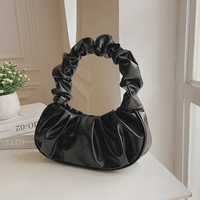 Bolso plisado de nube de color sólido, bolso de axila simple para mujer, bolso de hombro dulce