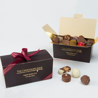 Impression complète Facile à assembler Boîtes à truffes en chocolat vides Boîte cadeau de Noël en chocolat noir