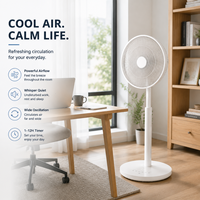 Ventilateur sur pied à oscillation 3D BLDC Natural Wind de 14 pouces, 12 vitesses, 7 pales, ventilateur de table et de sol 2-en-1 pour chambre de bébé