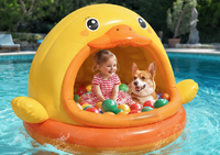 Piscine gonflable pour bébé avec ombrage, piscine gonflable pour enfants avec auvent pour la baignade en intérieur et en extérieur, flotteurs pour tout-petits de 3 à 48 mois