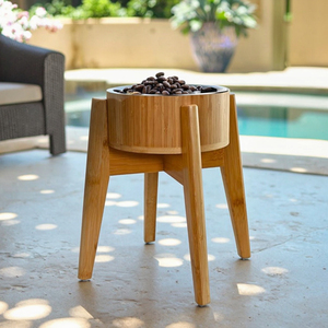 ชามอาหารสุนัขยกสูง15นิ้วสำหรับสุนัขพันธุ์ใหญ่-74ออนซ์ที่ใส่อาหารทำจากไม้ไผ่พร้อมจานสแตนเลส - Product Image 5