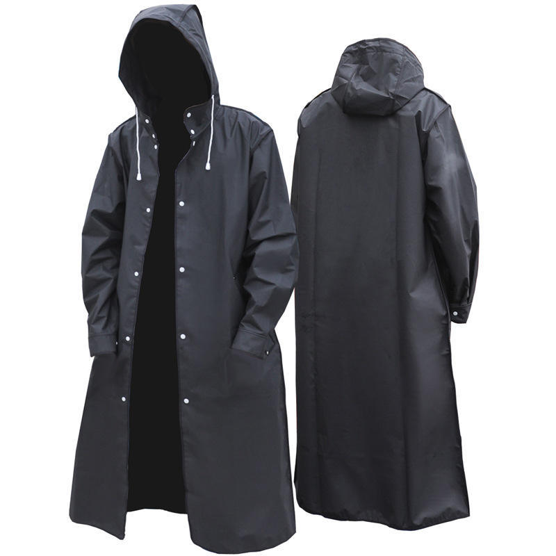 Outdoor Camping Hooded Long Raincoat Fashion