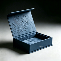 Boîte cadeau magnétique personnalisée avec gaufrage et estampage à chaud, logo, boîte d'emballage rigide en papier pour bijoux avec doublure en velours, boîte d'emballage en papier