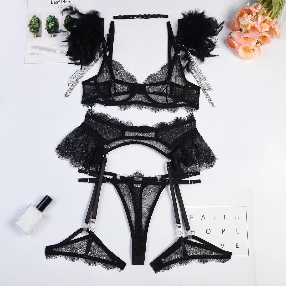 black sexy bra sets