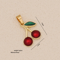 Vente en gros de fruits émail fraise pendentif coloré pour collier bracelet boucle d'oreille bijoux accessoires