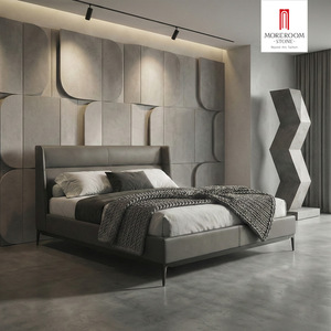 Juego de Dormitorio Premium Negro, Cama King Size Moderna con Tapicería de Cuero, <span class=keywords><strong>Suite</strong></span> para Recámara Principal - Product Image 1