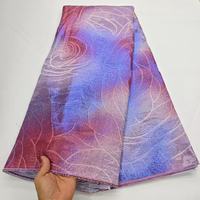 Dernier tissu en dentelle jacquard brodé coloré à prix réduit
