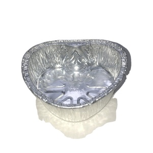 170ml hình trái tim 4*3.7 \ "nhôm lá mỏng container 102*94*32mm cấp thực phẩm bên bánh khay bền và thân thiện với môi Khay Giấy Bạc - Product Image 2