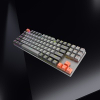 Clavier mécanique filaire 87 touches en gros d'usine, effets de rétroéclairage RGB, interrupteurs rouges, clavier de bureau, langues personnalisables