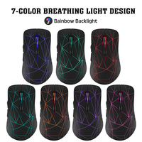 Oplaadbare draadloze gamingmuis met achtergrondverlichting, BT 3.0/5.0, 2.4G dual-mode, voor pc, mac, laptop en Android tablet