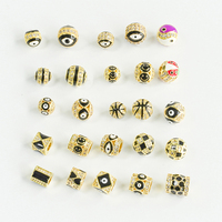 Perles en zircone cubique pour femmes, accessoires de bijouterie, 50 pièces, plaqué or 14k, petite ceinture