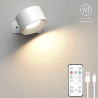Lampe murale LED à commande tactile, télécommande, rotative à 360°, rechargeable par USB, sans fil, portable, lampe de chevet pour la lecture