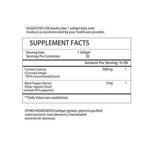 Cápsulas Blandas de Cúrcuma y Curcumina de Marca Privada con Extracto de Cúrcuma, Suplemento que Favorece el Bienestar General y la Salud Inmunológica - Product Image 2