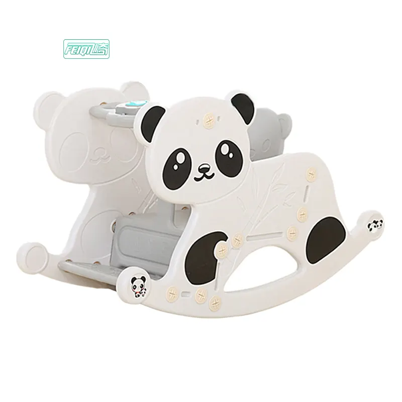 Mecedora de plástico barata de Panda para niños, caballo balancín