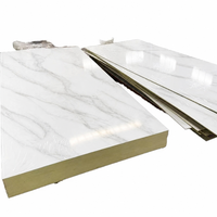 Panneau mural en PVC effet marbre UV, finition brillante, aspect pierre réaliste, revêtement intérieur, villa, hôtel, décoration résidentielle