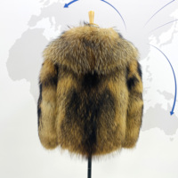 Veste courte minimaliste en fourrure de raton laveur - Manteau d'hiver polyvalent en fourrure véritable pour femme