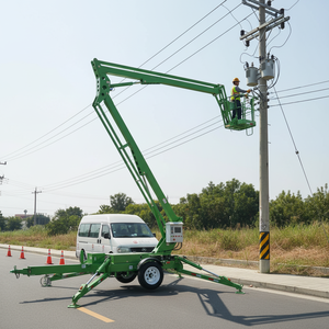 Nacelle élévatrice télescopique araignée RST L-412 de 18 m montée sur remorque pour la construction et la maintenance - Product Image 1