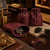 Pochette à cordon en cuir PU personnalisée, sac à bijoux en similicuir pour montre, collier, emballage cadeau de luxe