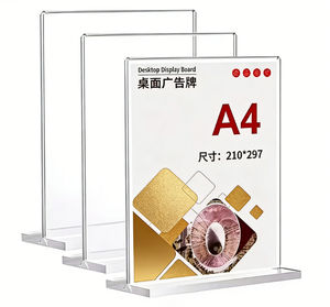 8.5x11 Acrylic Sign Holder Slant Back Sign Holder for US Size Paper 8.5 X 11 Inches - Product Image 3