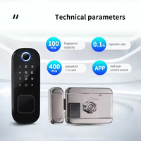 Cerradura Inteligente WiFi de Aleación de Aluminio Duradera con Módulo Dual, Compatible con Huella Dactilar, Contraseña, IC/NFC para Seguridad del Hogar