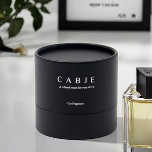 Eco-friendly Customized Design Round Speciality Paper Car Fragrance <b>Box</b> Packaging Paper Cylinder Perfume <b>Bottle</b> <b>Box</b> - Product Image 1