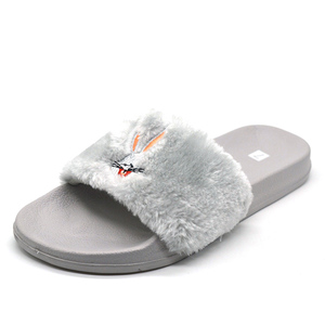 Commercio all'ingrosso Su Ordinazione Sveglio Cozy antiscivolo Coniglio della Pelliccia di Modo Pantofole Per Le Donne - Product Image 6