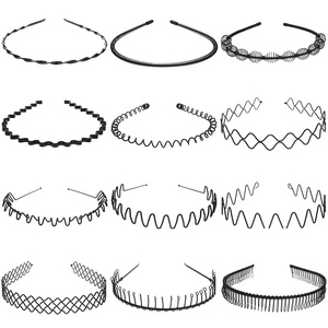 Diademas Metálicas para Hombres y Mujeres, Bandas para el Cabello Onduladas Unisex, Diademas Deportivas para Exteriores, Accesorios para el Cabello Elásticos y Antideslizantes - Product Image 1