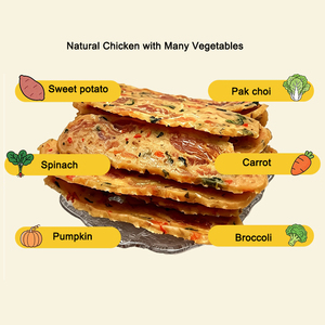 Venta al por mayor de fábrica FDA: Snacks de verduras, pollo deshidratado, calabaza y zanahoria para perros y gatos, con infusión de vegetales, ricos en proteínas y vitaminas. - Product Image 1