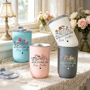 <span class=keywords><strong>Gobelet</strong></span> isotherme <span class=keywords><strong>personnalisé</strong></span> pour enseignant(e) motif fleurs sauvages, grande capacité, portable, en acier inoxydable, pour fin de cours, avec nom gravé - Product Image 3